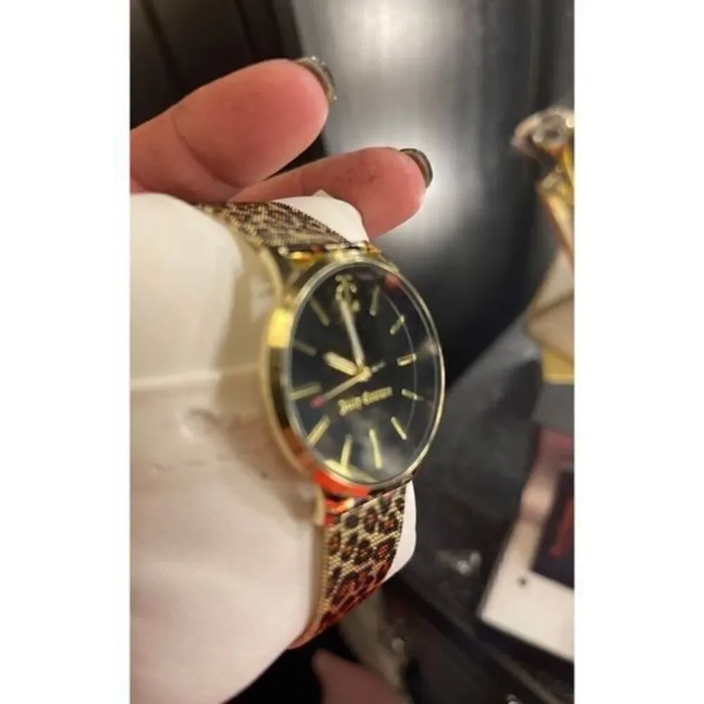 Juicy Couture leopard steel mesh Watch